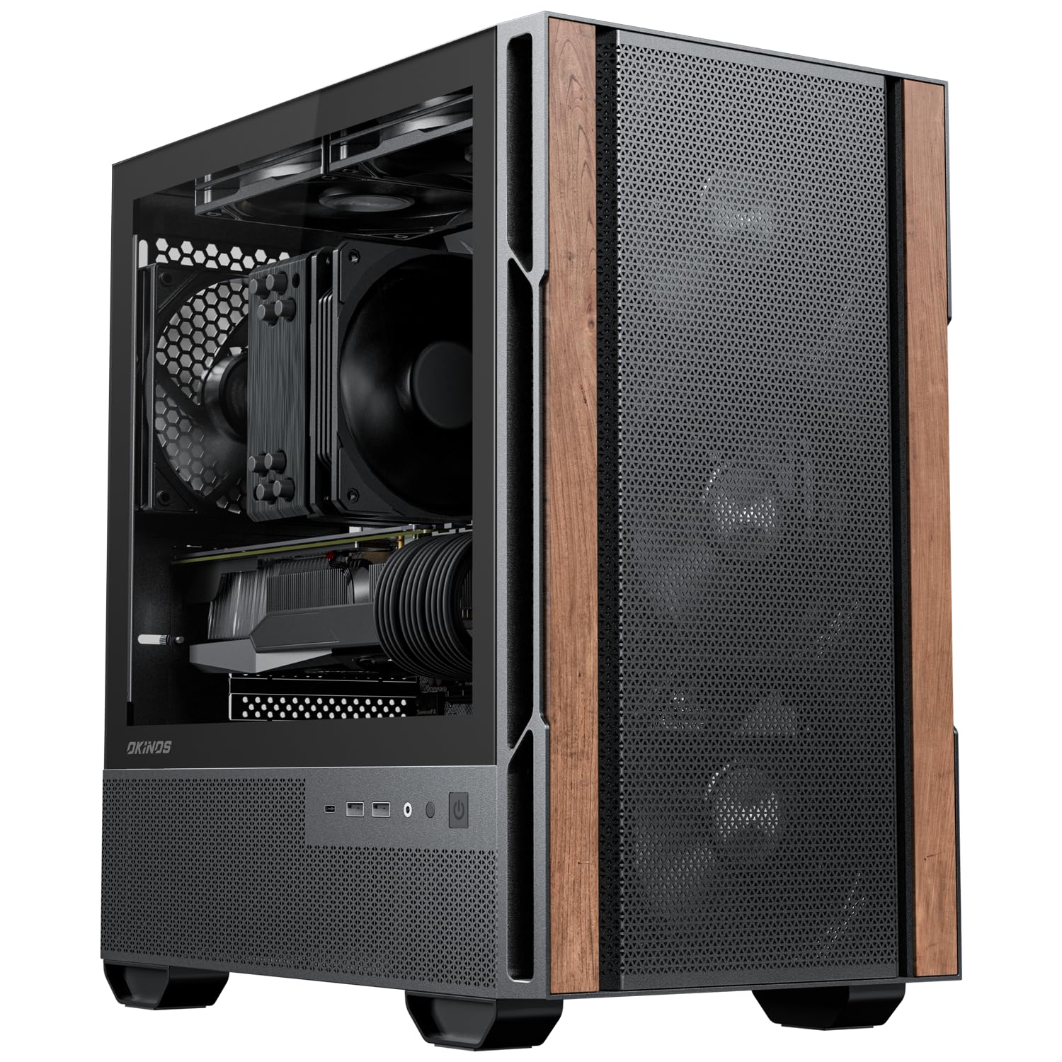 Amazon.com: Okinos Genuine Walnut Wood Micro ATX Case, MATX PC